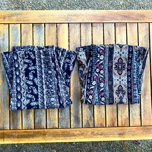 🌟Fashion Nova Boho Yoga Pants 2 Pair Bundle🌟